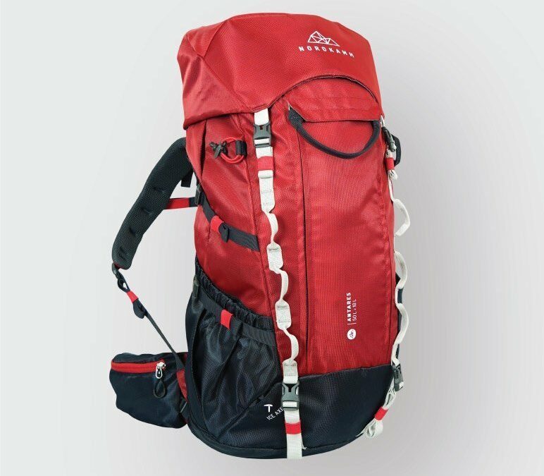 Trekkingrucksack, Reiserucksack, Backpacker Rucksack, Nordkamm, ANTARES, 50 Liter, rot