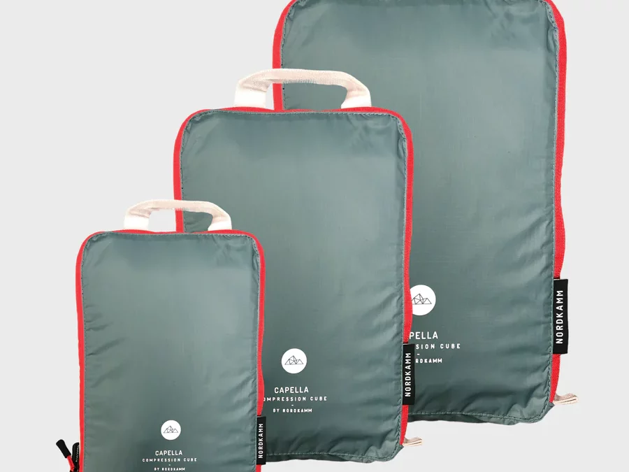 Packtaschen Set, Size ‚M|L|XL‘, Packing Cubes CAPELLA Ultraleicht | NORDKAMM | GRÜN