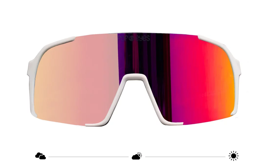 Sonnenbrille POP EYES | EDDY Photochromatic | White|Sunset Red