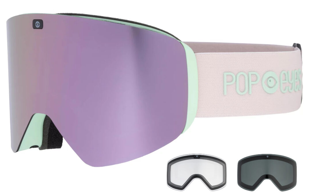 Skibrille | POP EYES | JAMIE CLEAN COLLECTION | mit magnetischer Wechselscheiben-Technologie (incl. 3 Wechselscheiben) | PASTEL