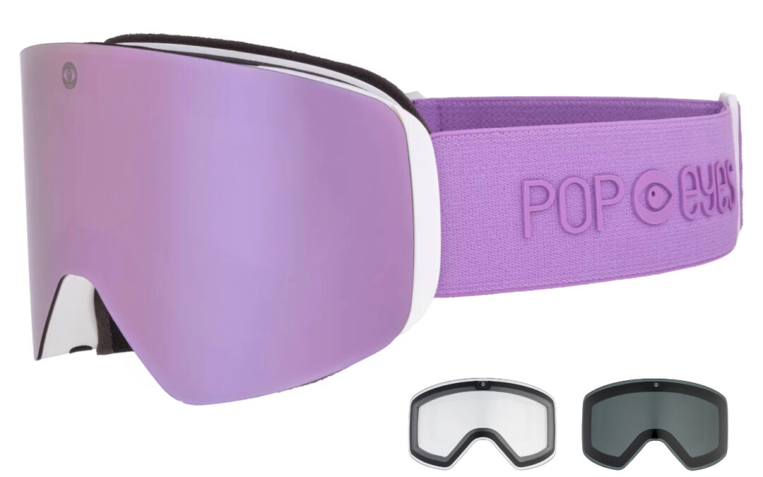 Skibrille | POP EYES | JAMIE CLEAN COLLECTION | mit magnetischer Wechselscheiben-Technologie (incl. 3 Wechselscheiben) | SOFT PURPLE