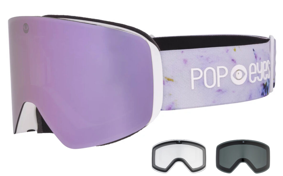 Skibrille | POP EYES | JAMIE WILD | mit magnetischer Wechselscheiben-Technologie (incl. 3 Wechselscheiben) | PINK SPARKLES