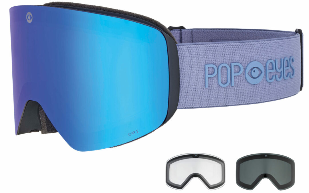 Skibrille | POP EYES | JAMIE CLEAN | mit magnetischer Wechselscheiben Technologie (incl. 3 Wechselscheiben) | FROST BLUE