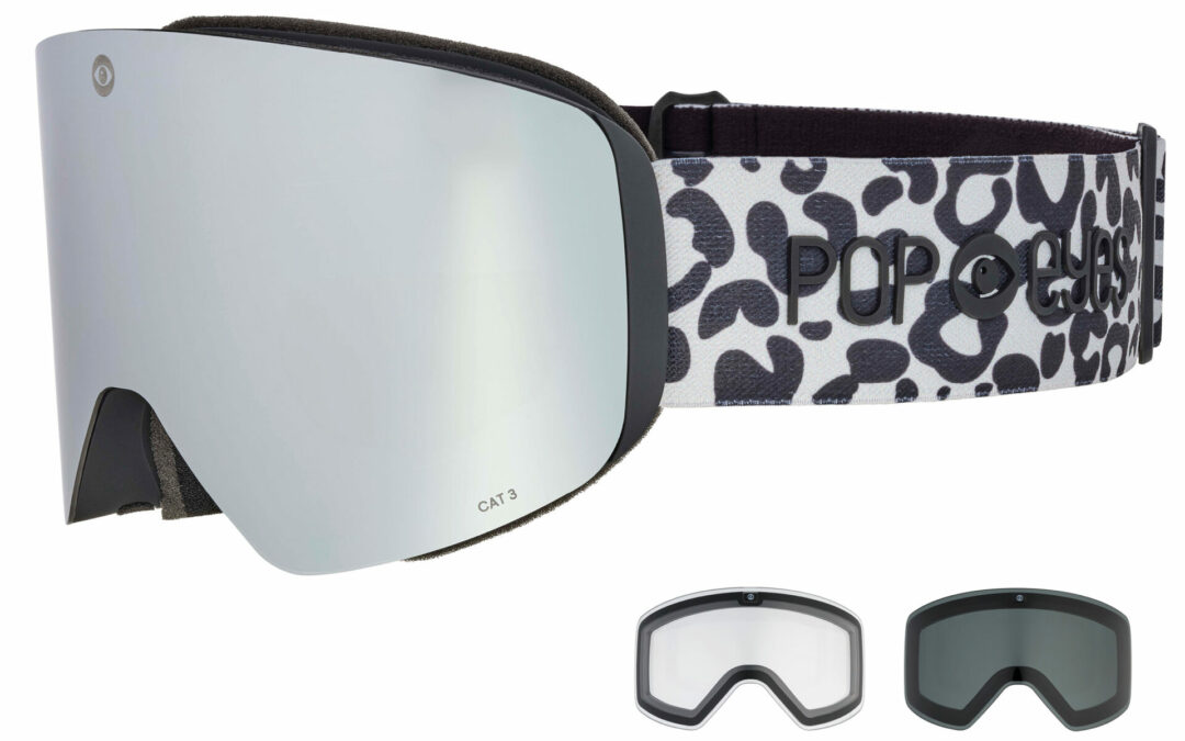 Skibrille | POP EYES | JAMIE LEO | mit magnetischer Wechselscheiben Technologie (incl. 3 Wechselscheiben) | LEO GREY STONE
