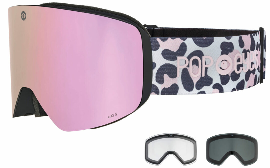 Skibrille | POP EYES | JAMIE LEO | mit magnetischer Wechselscheiben Technologie (incl. 3 Wechselscheiben) | LEO PINK BLUSH