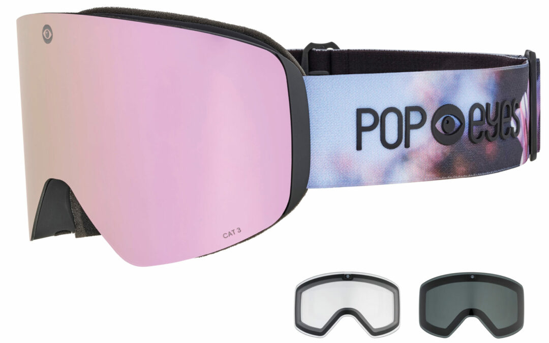 Skibrille | POP EYES | JAMIE WILD | mit magnetischer Wechselscheiben Technologie (incl. 3 Wechselscheiben) | FLORAL SKY