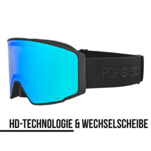 Skibrille | POP EYES | NICK HD | kontrastverstärkende High-Definition-Optik | ALL BLACK HD BLUE