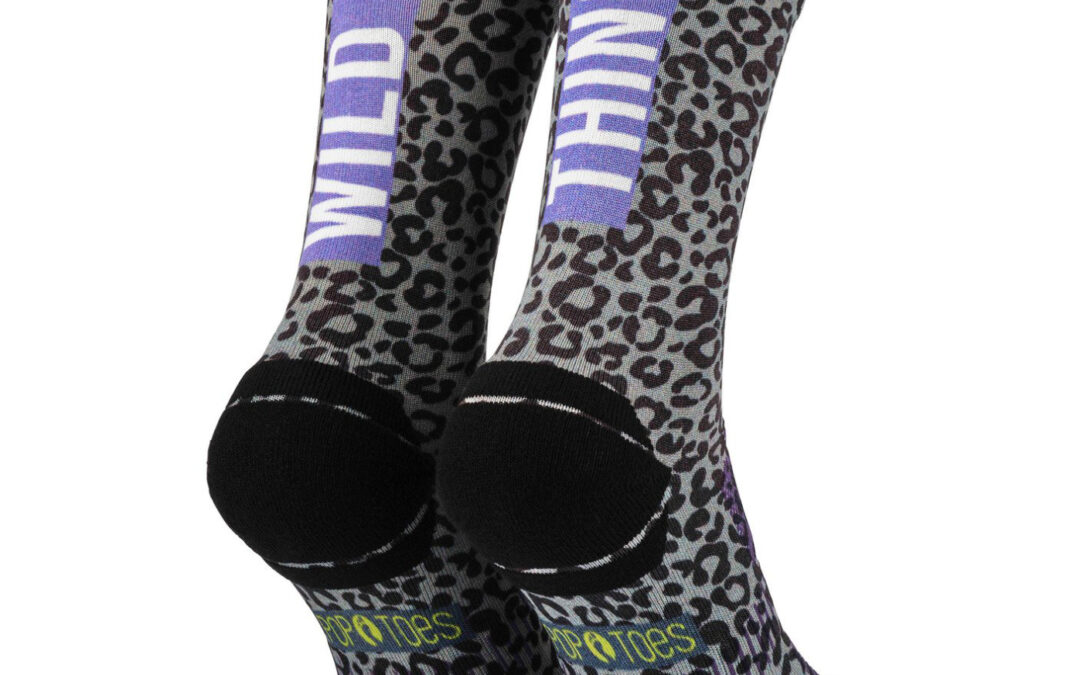 Outdoor Socken POP TOES | TONY | WILD THING – Leo Army Green Purple | Size 39-42
