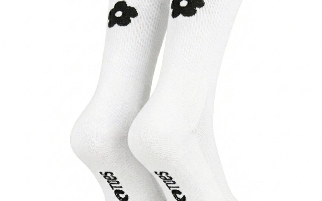 Bike Socken POP TOES | DAN | Flowers – White | Size 39-42