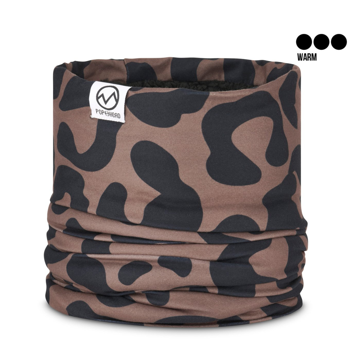 Neckwarmer TEDDYFLEECE | POP HEAD | JOSIE | Leo Black Brown BIG