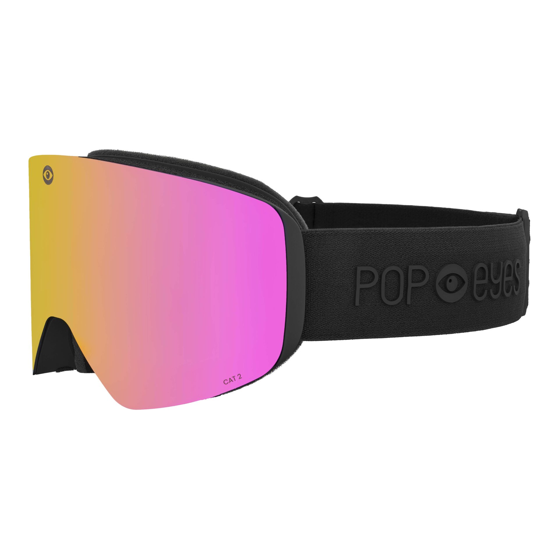 Skibrille | POP EYES | JAMIE CLEAN COLLECTION | mit magnetischer Wechselscheibentechnologie | ALL BLACK | PINK – Bild 3