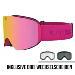 Skibrille | POP EYES | JAMIE CLEAN COLLECTION | mit magnetischer Wechselscheibentechnologie | BERRY PINK