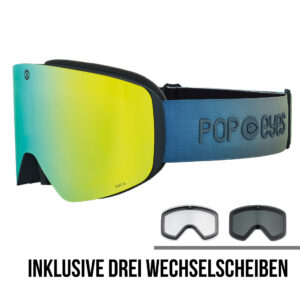 Skibrille | POP EYES | JAMIE CLEAN COLLECTION | mit magnetischer Wechselscheibentechnologie | GREEN FLOW