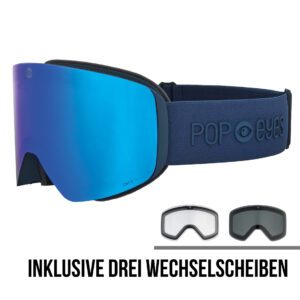 Skibrille | POP EYES | JAMIE CLEAN COLLECTION | mit magnetischer Wechselscheibentechnologie | MIDNIGHT BLUE