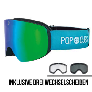 Skibrille | POP EYES | JAMIE CLEAN COLLECTION | mit magnetischer Wechselscheibentechnologie | MINT FLOW