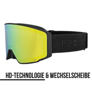 Skibrille | POP EYES | NICK HD | kontrastverstärkende High-Definition-Optik | ALL BLACK HD GOLD