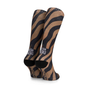 Skisocken | POP TOES | JOHN - 'Fresh Tracks' Zebra Brown | Size 35-38