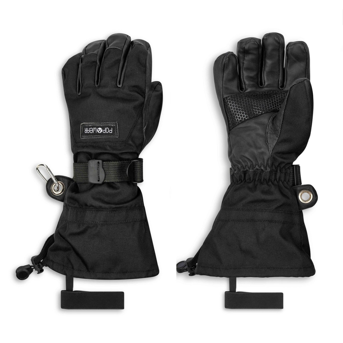 Premium 2-in-1 Ski-Handschuh | POP WEAR | CHARLIE | All Black | Size: L