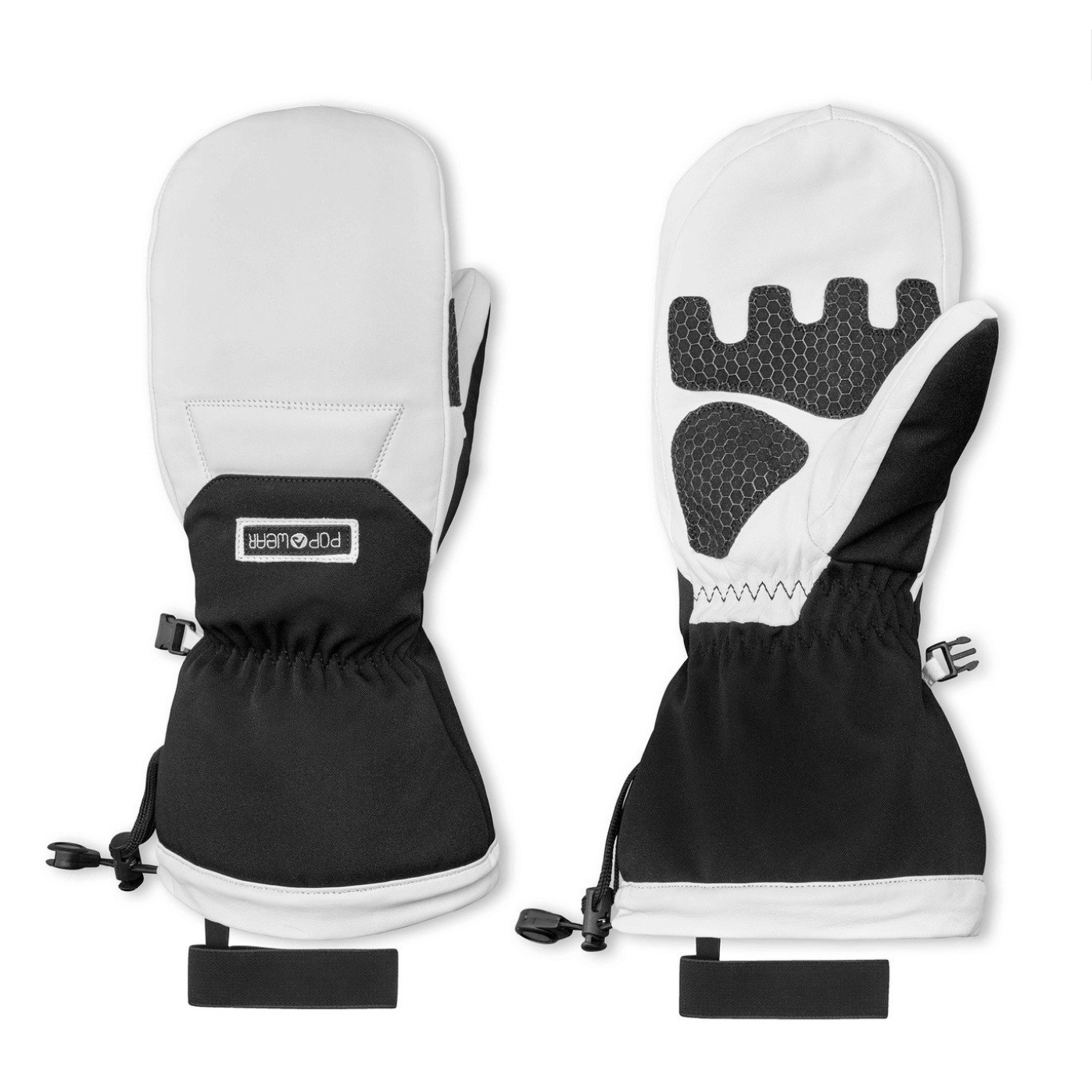 Premium Ultra-Warm Ski-Fäustling | POP WEAR | MIKKA | White Black | Size: M